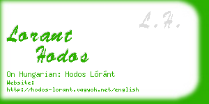 lorant hodos business card
